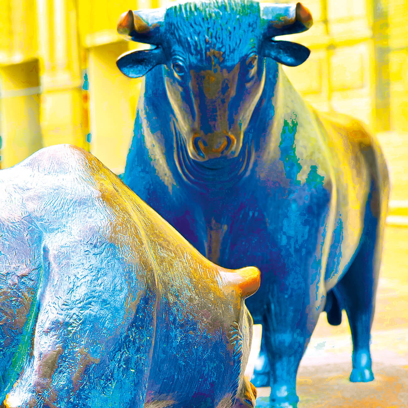 Börsen Popart-Bild Bulle und Bär