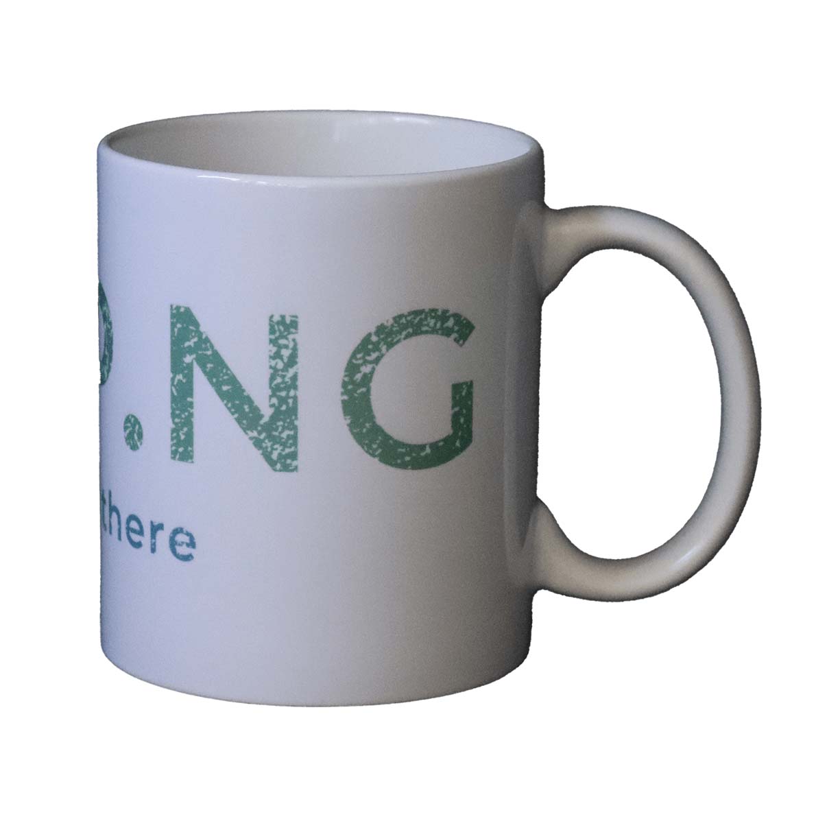 Camping-Becher aus Keramik mit C.MP.NG here and there Aufdruck
