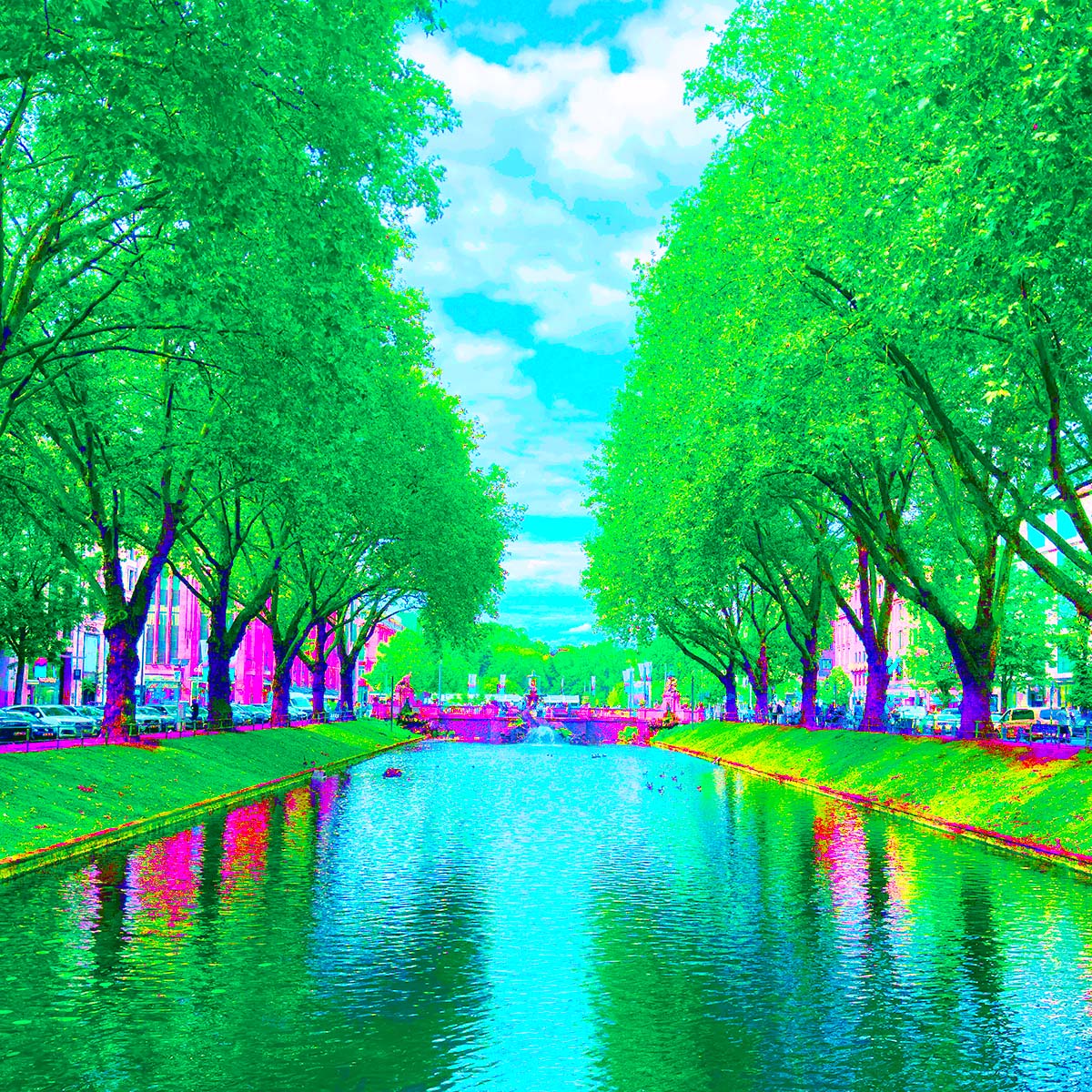 Popart Bild vom Düsseldorfer Kö-Graben