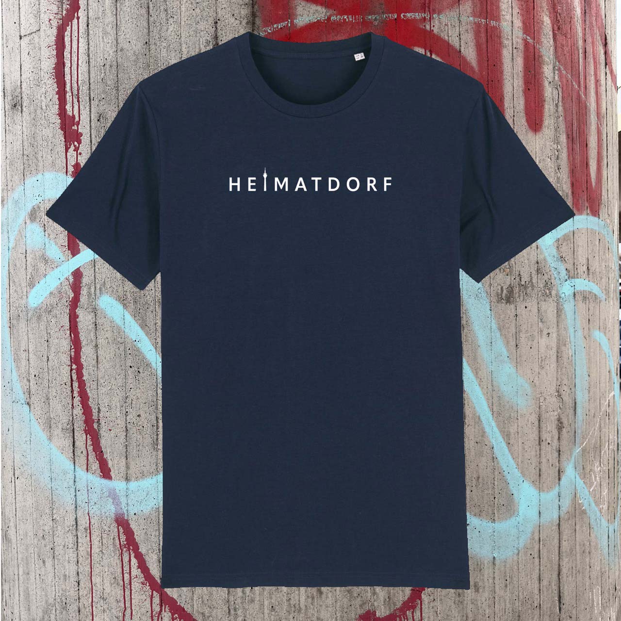Düsseldorf T-Shirt in dunkelblau mit weißem Heimatdorf Schriftzug