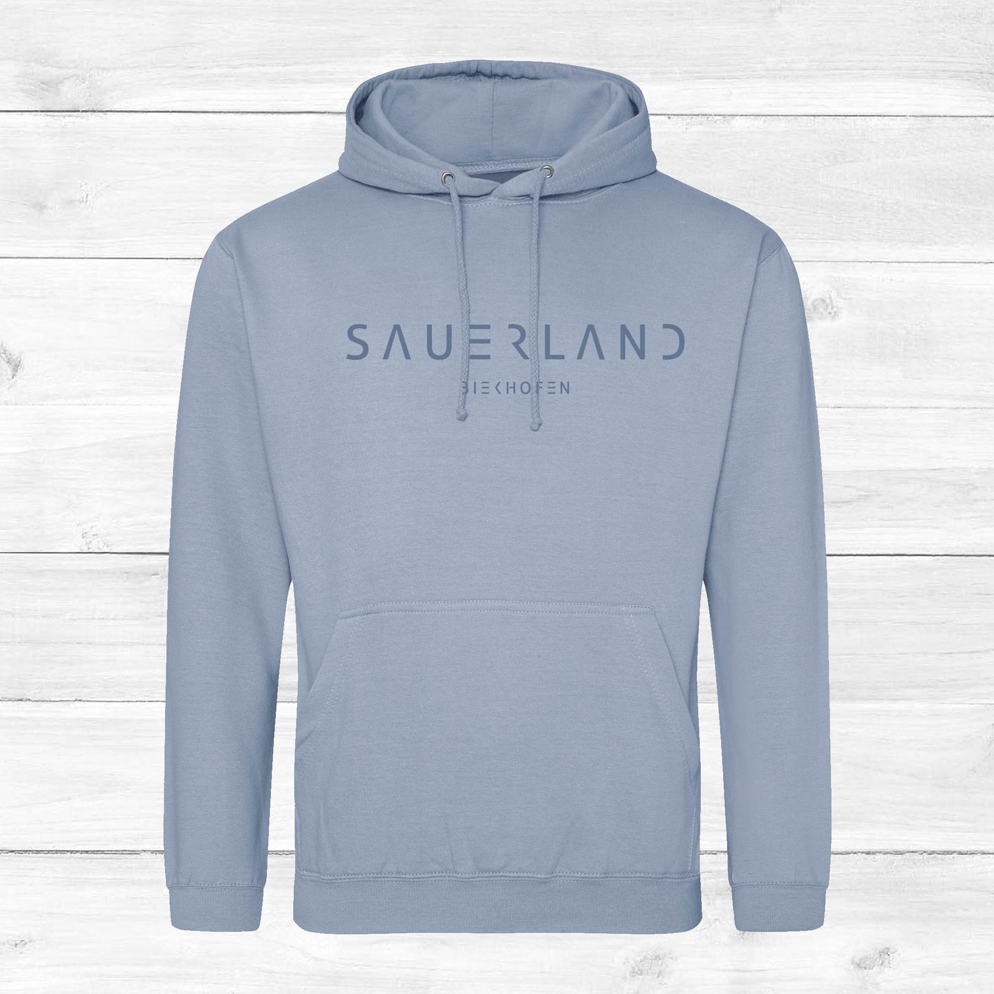 Sauerland Hoodie in grau-blau mit Aufdruck Sauerland Biekhofen
