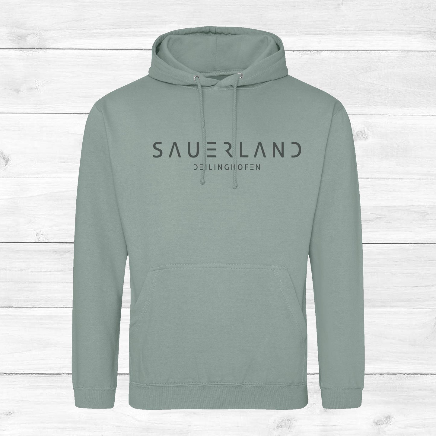 Sauerland Hoodie in grau-grün mit Aufdruck Sauerland Deilinghofen