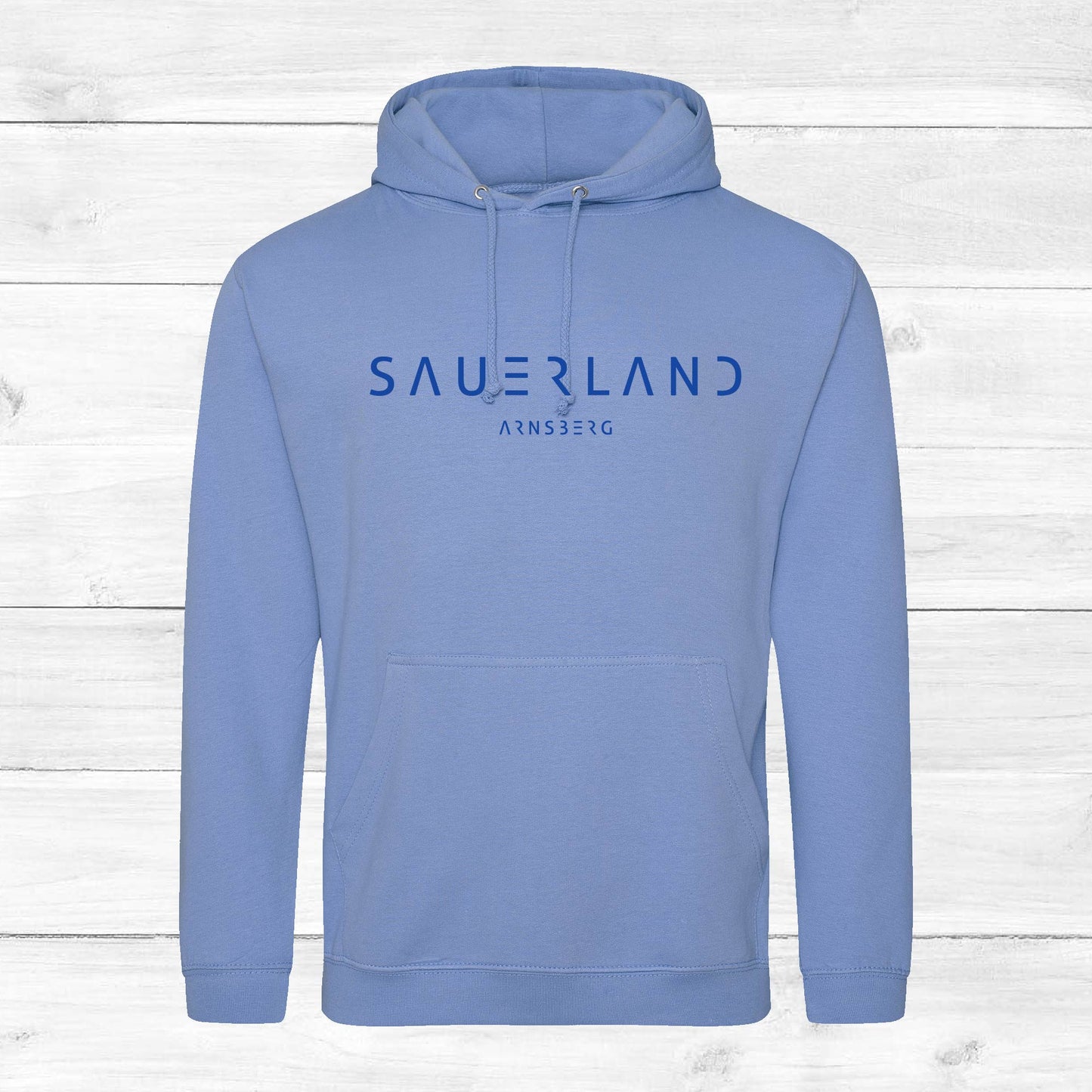 Sauerland Hoodie in kornblumenblau mit Aufdruck Sauerland Arnsberg