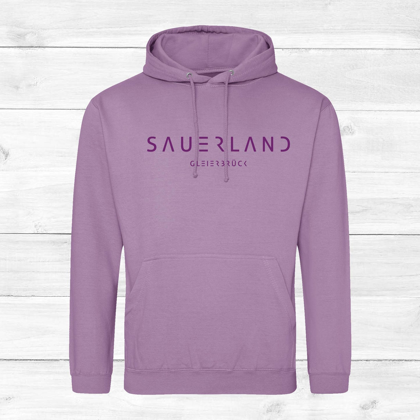 Sauerland Hoodie in Lavendel mit Aufdruck Sauerland Gleierbrück