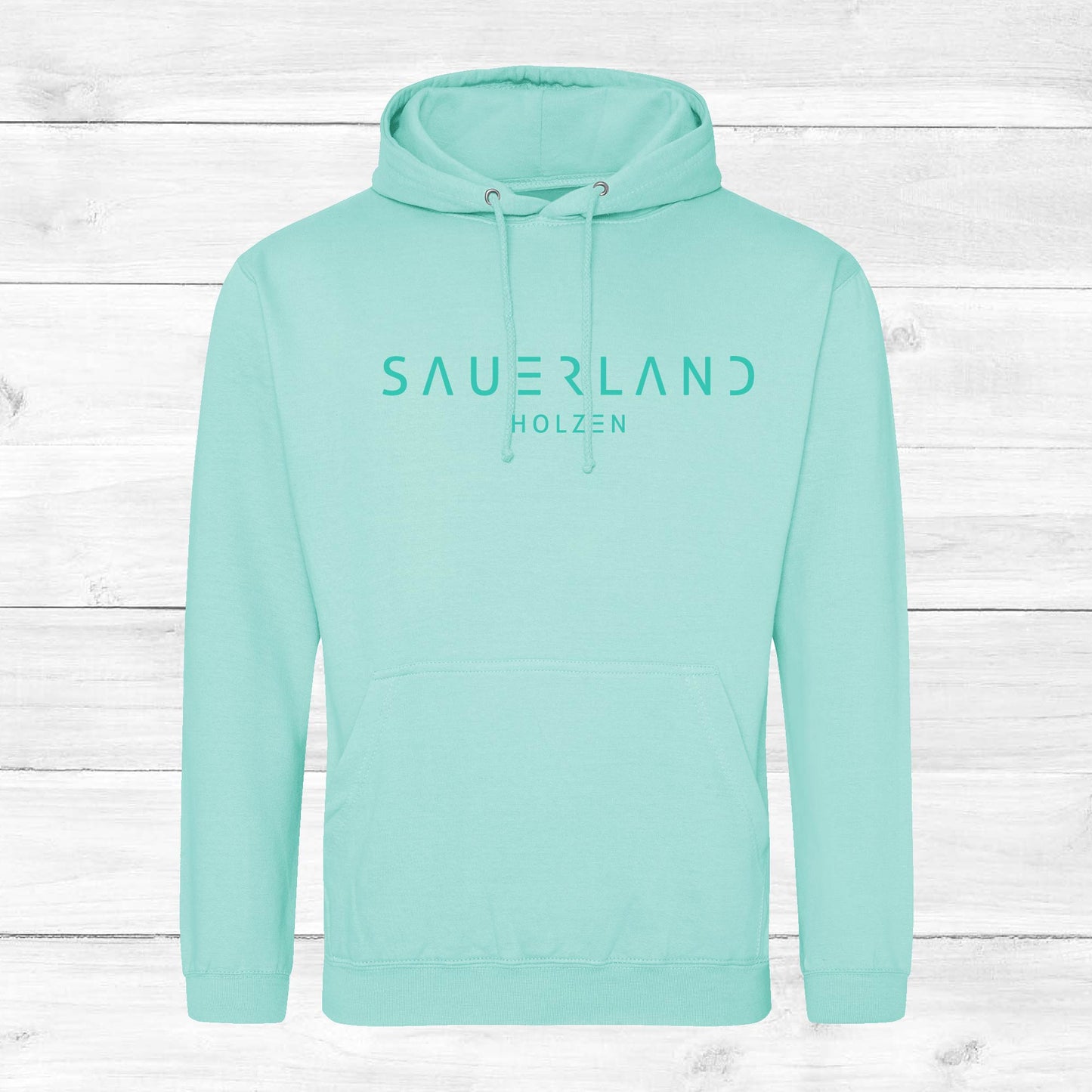 Sauerland Hoodie in minzgrün mit Aufdruck Sauerland Holzen