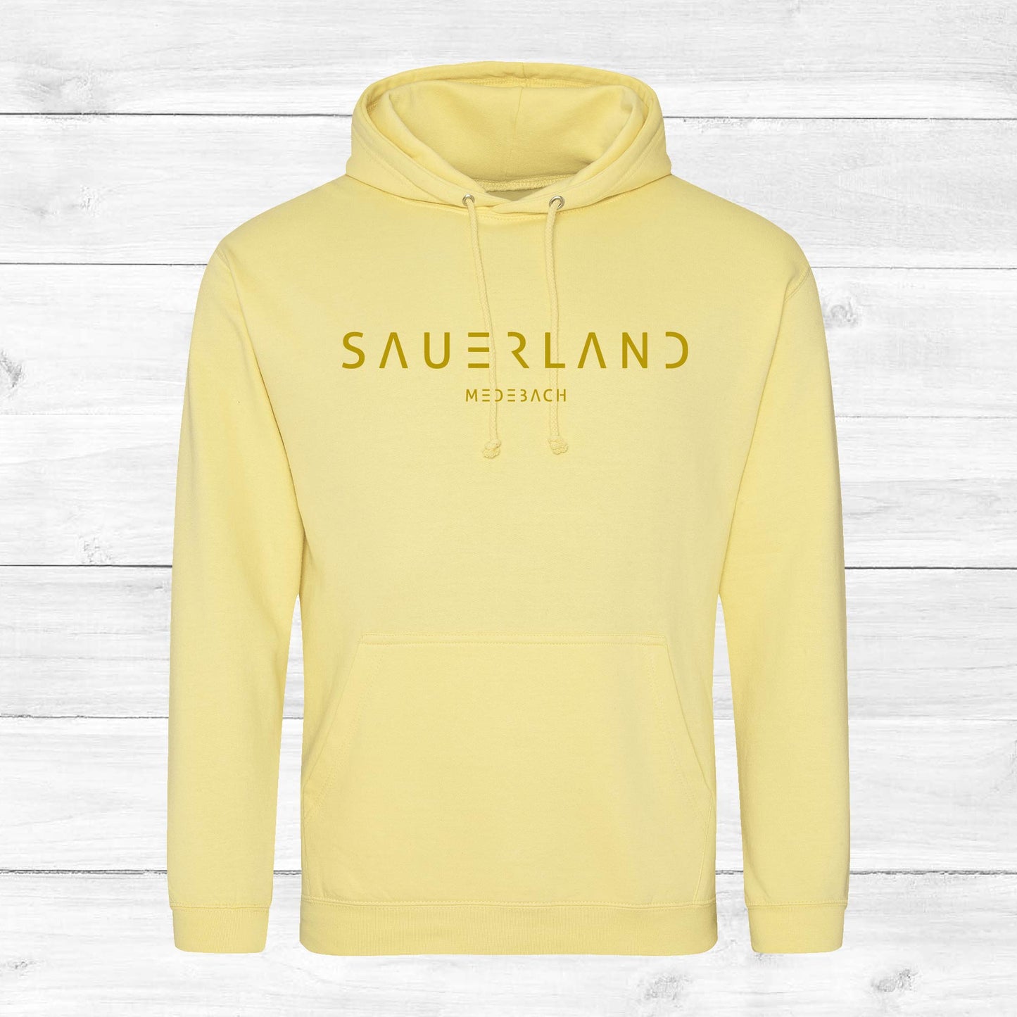 Sauerland Hoodie in hellgelb mit Aufdruck Sauerland Medebach