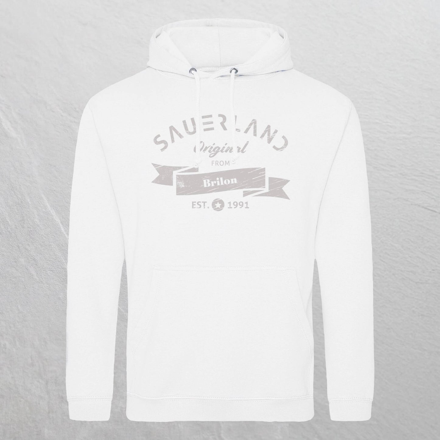 Produktfoto eines personalisierbaren weißen newSAUERLAND Original from Hoodies.