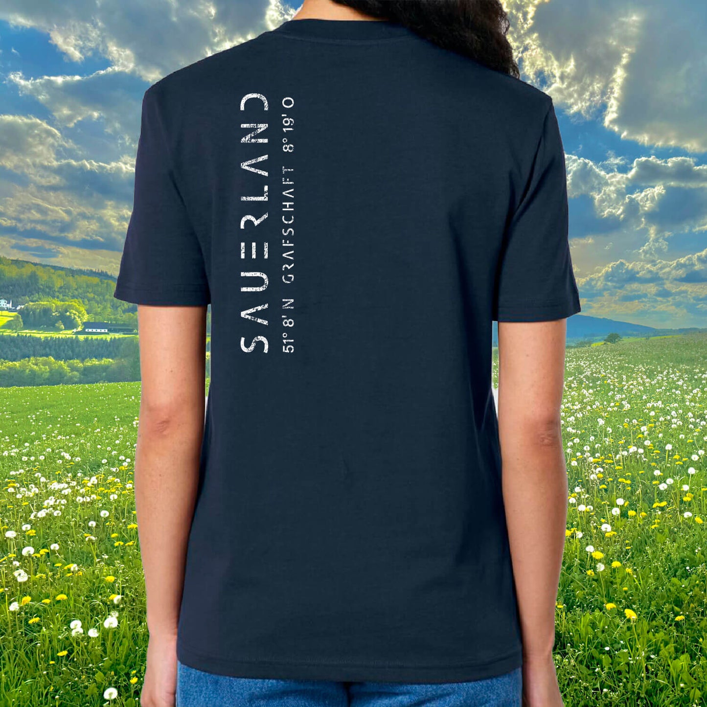 Sauerland T-Shirt mit Koordinaten-Backprint