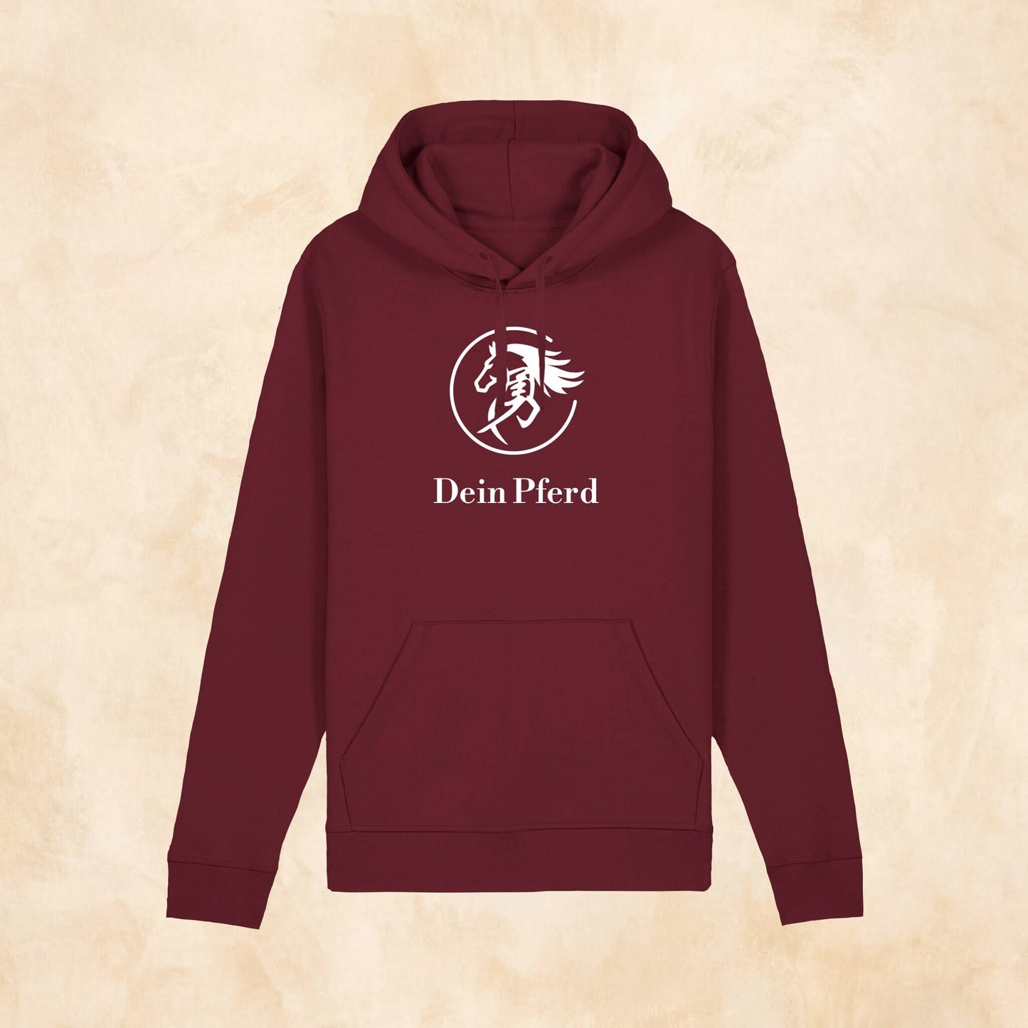 Packshot des personalisierbaren Pfernando Hoodie „Elviro“ in burgundy
