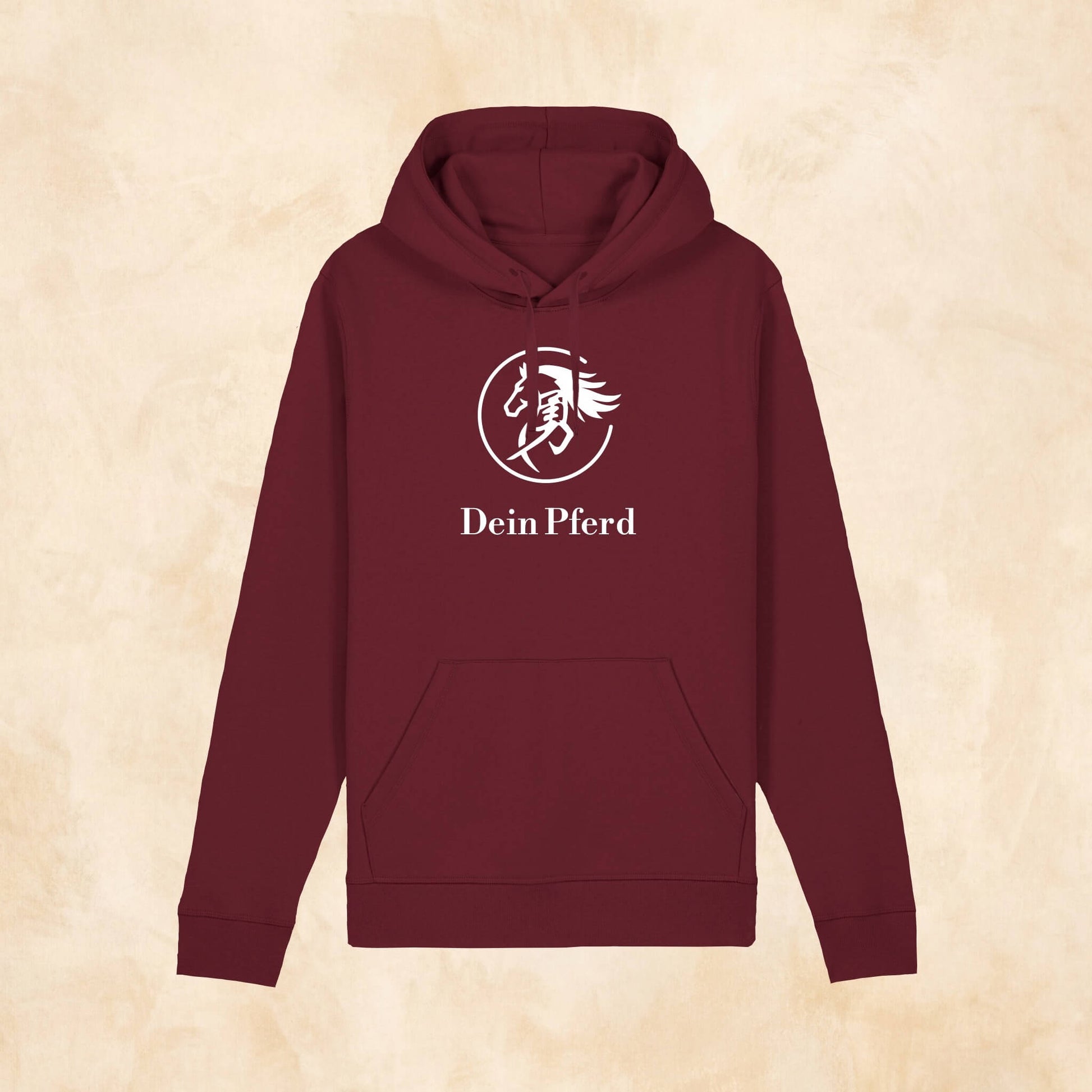 Packshot des personalisierbaren Pfernando Hoodie „Elviro“ in burgundy