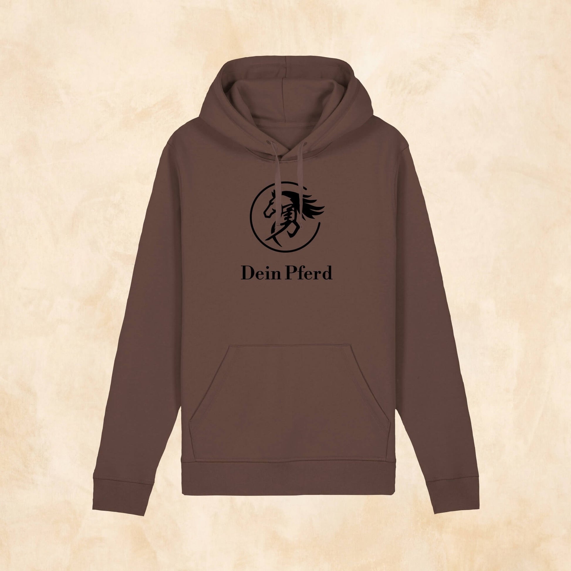 Packshot des personalisierbaren Pfernando Hoodie „Elviro“ in espresso