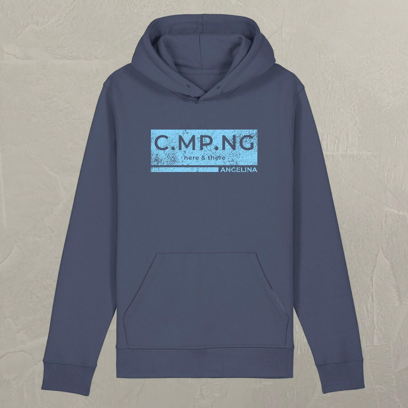 Produktbild des C.MP.NG Hoodies boxed in blaugrau