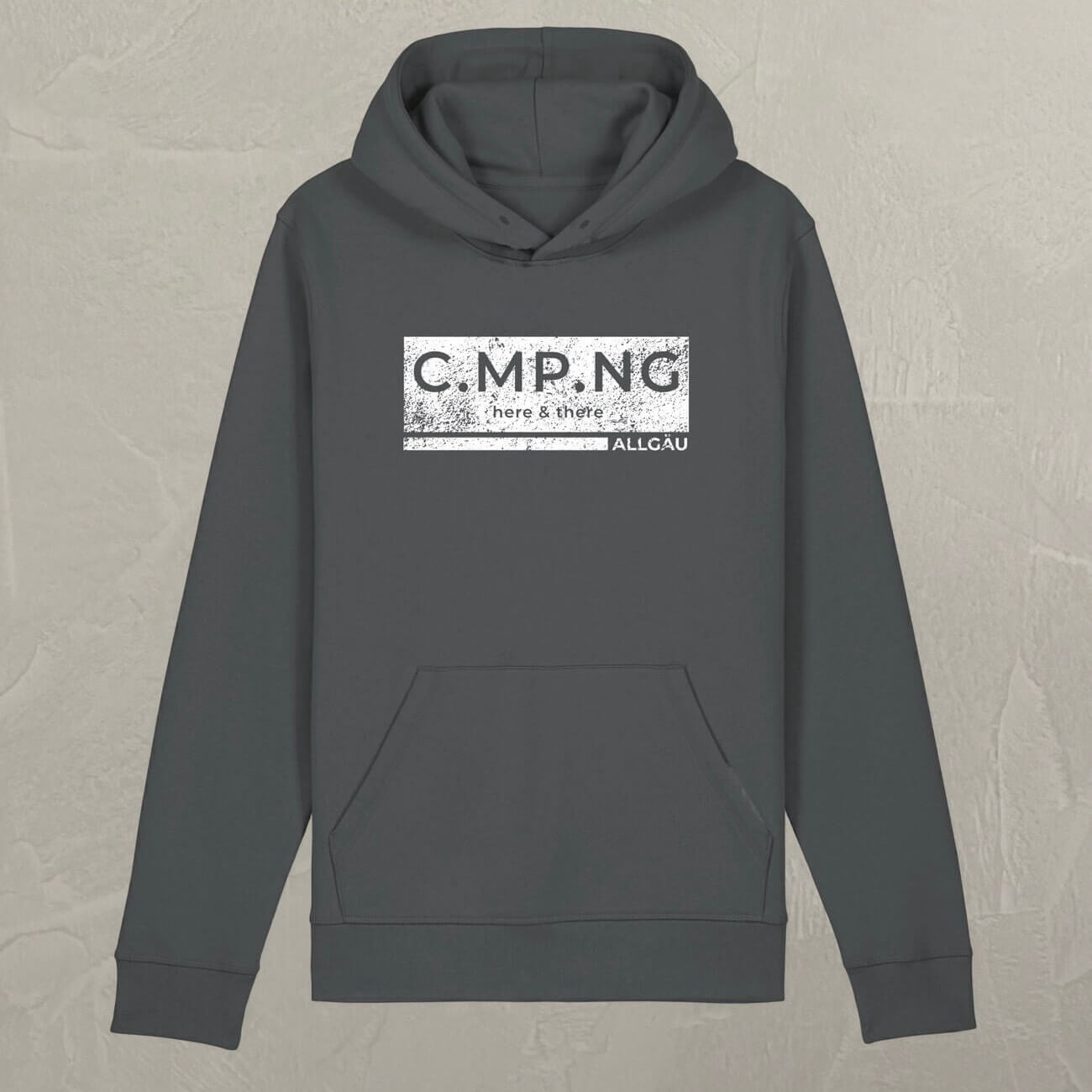 Produktbild des C.MP.NG Hoodies boxed in grau