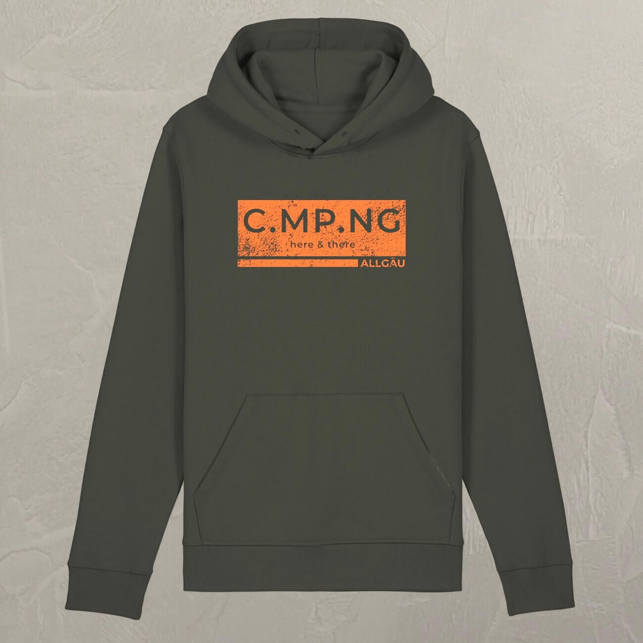 Produktbild des C.MP.NG Hoodies boxed in khaki