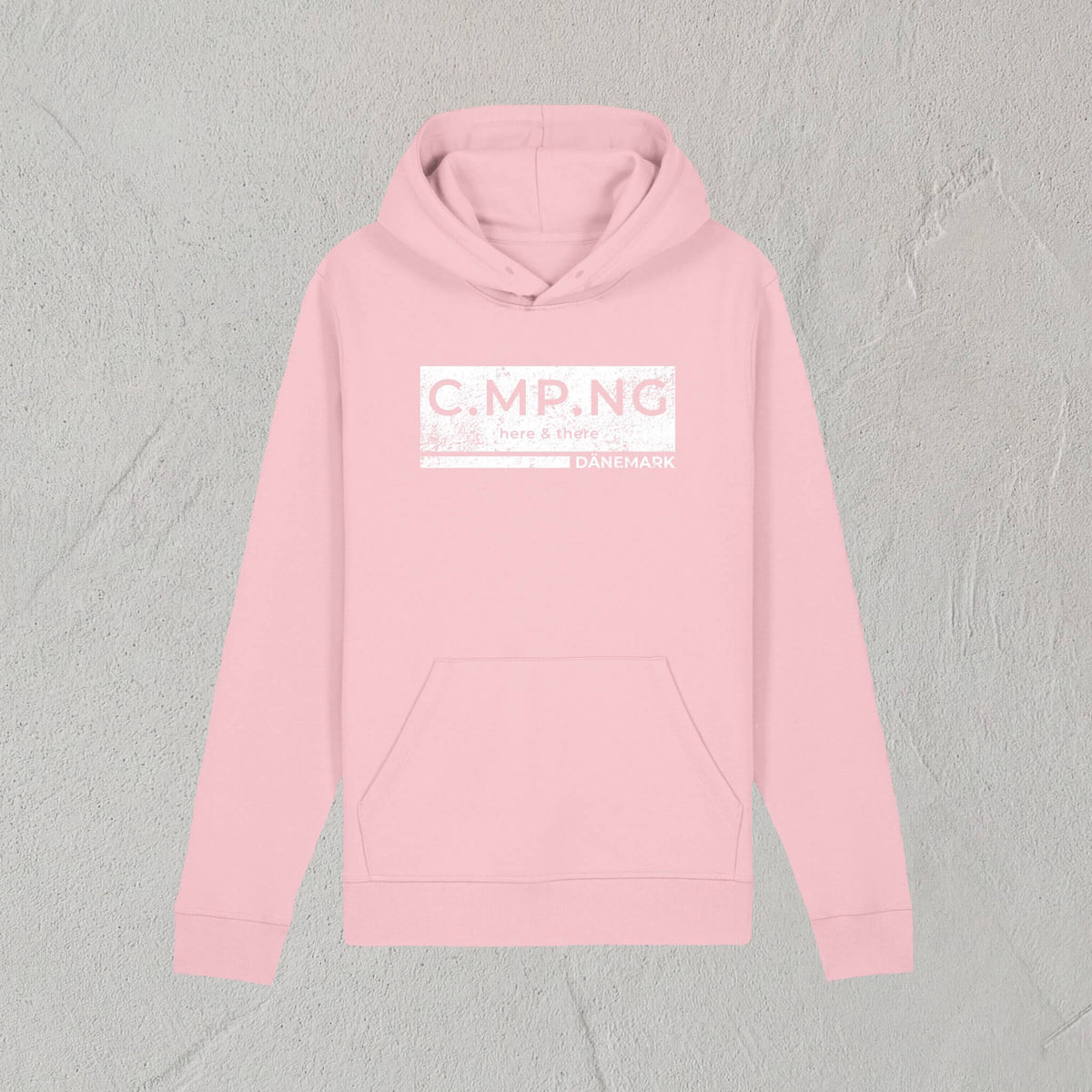 Produktfoto des C.MP.NG Camping Hoodie im boxed design in der Farbe rosa