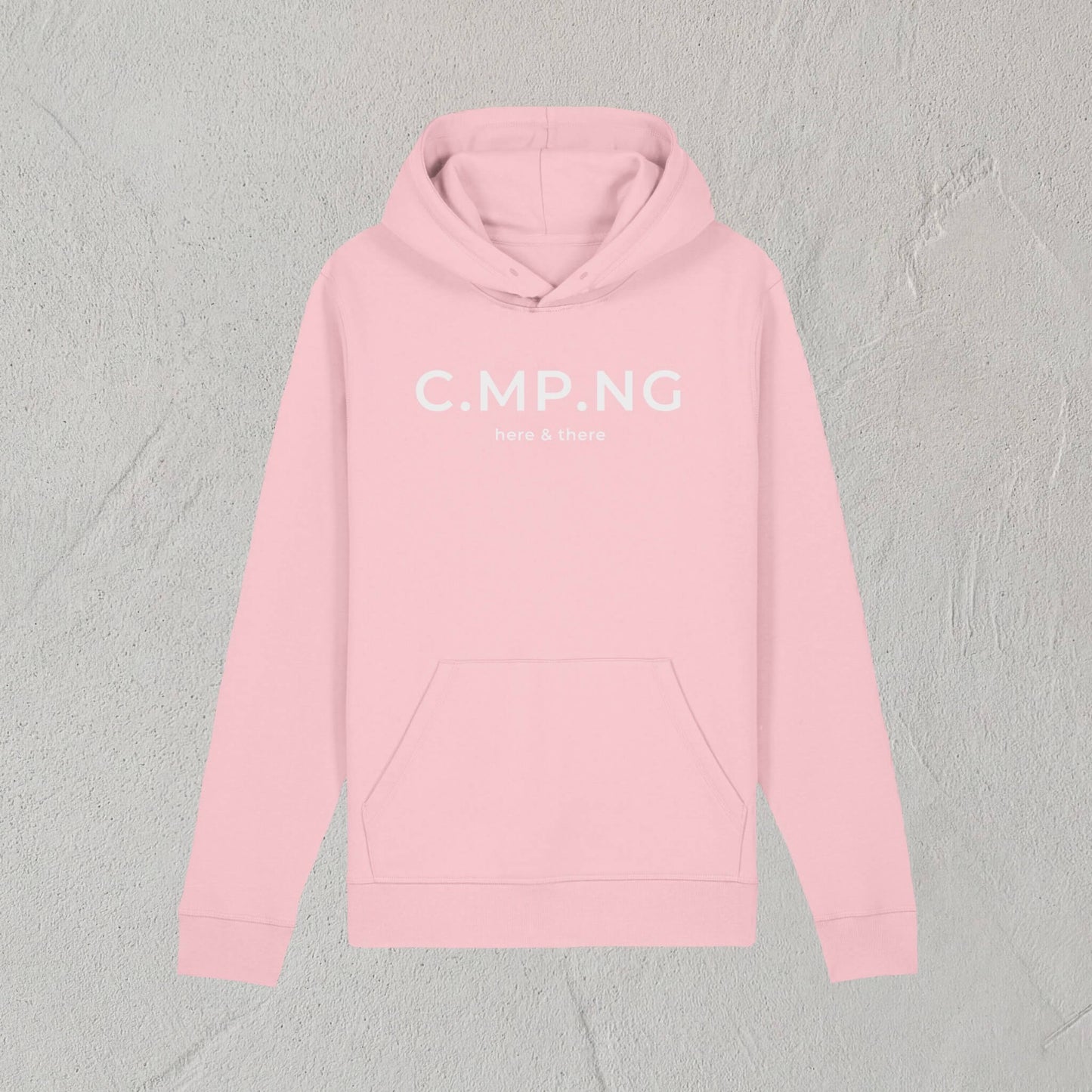 Produktfoto des C.MP.NG Camping Hoodie in dem original design in der Farbe rosa
