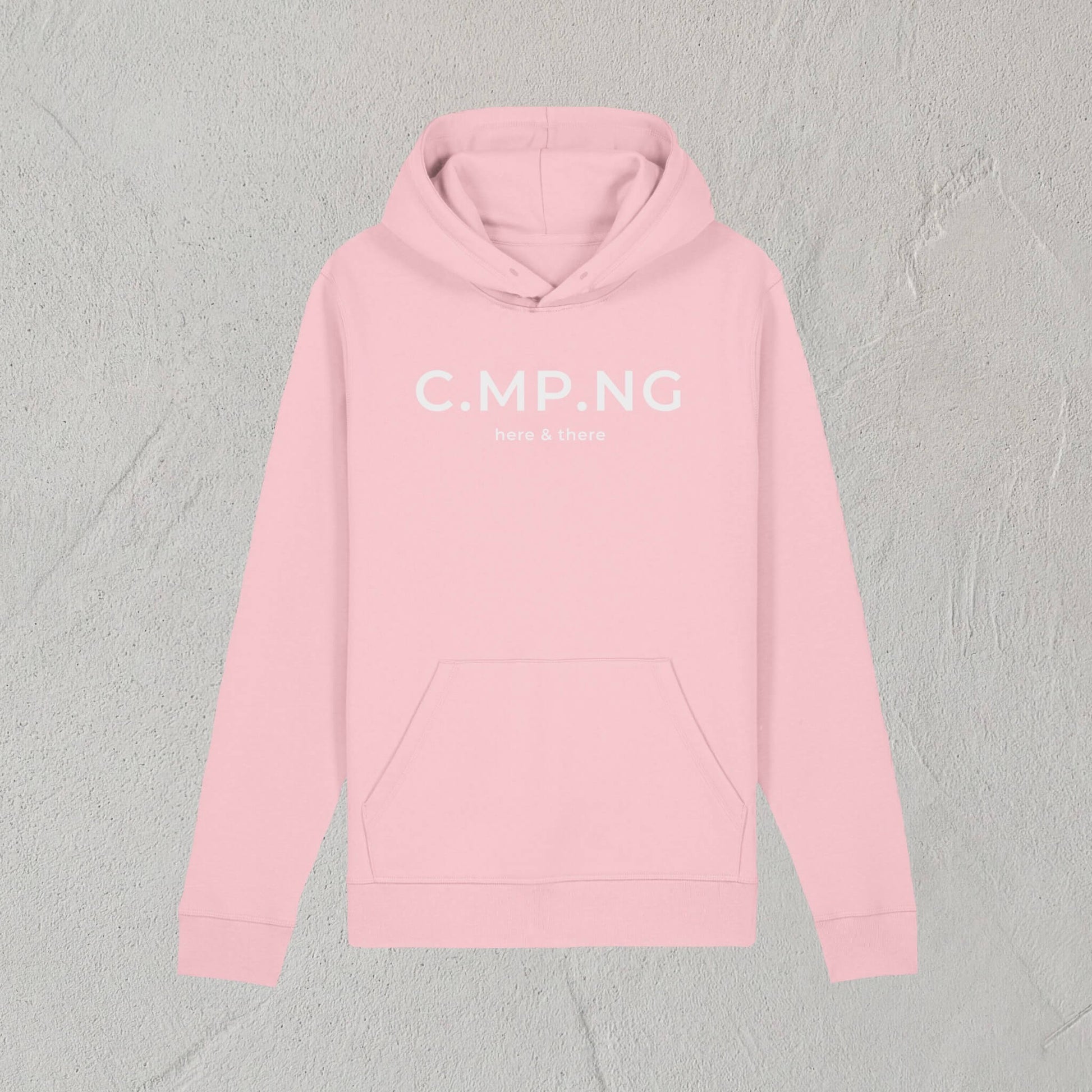 Produktfoto des C.MP.NG Camping Hoodie in dem original design in der Farbe rosa