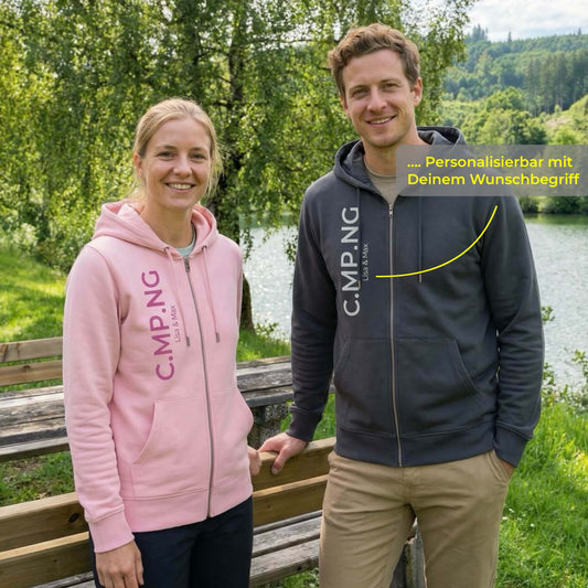 Modelfoto des C.MP.NG Unisex Hoodie „Classic“ in schwarz