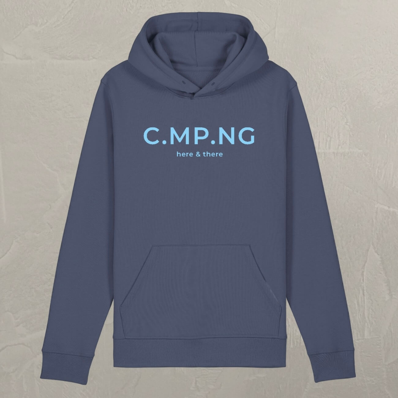 Produktfoto des C.MP.NG original Hoodies in der Farbe blaugrau.