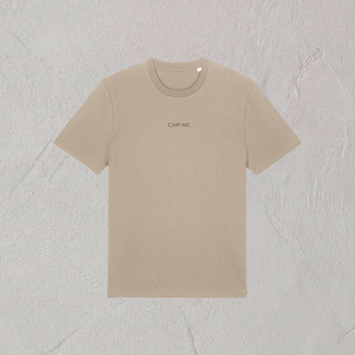 Produktfoto des C.MP.NG Camping Tshirts basic in der Farbe beige.