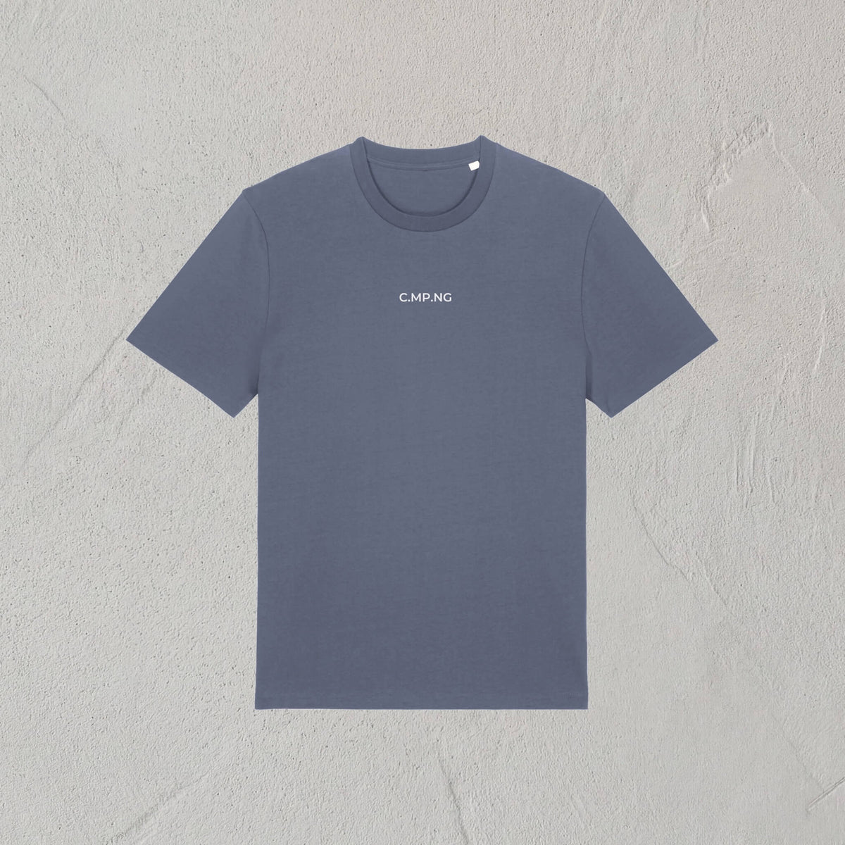 Produktfoto des C.MP.NG Camping Tshirts original in der Farbe grau-blau.