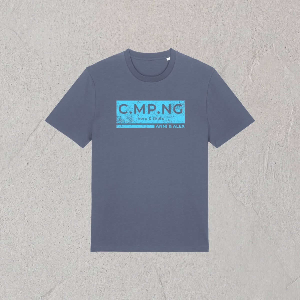C.MP.NG Camping T-Shirt boxed in grau-blau