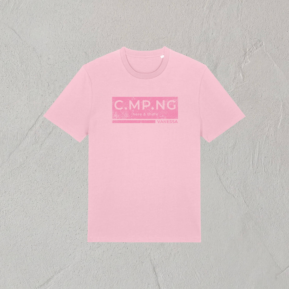 C.MP.NG Camping T-Shirt boxed in rosa