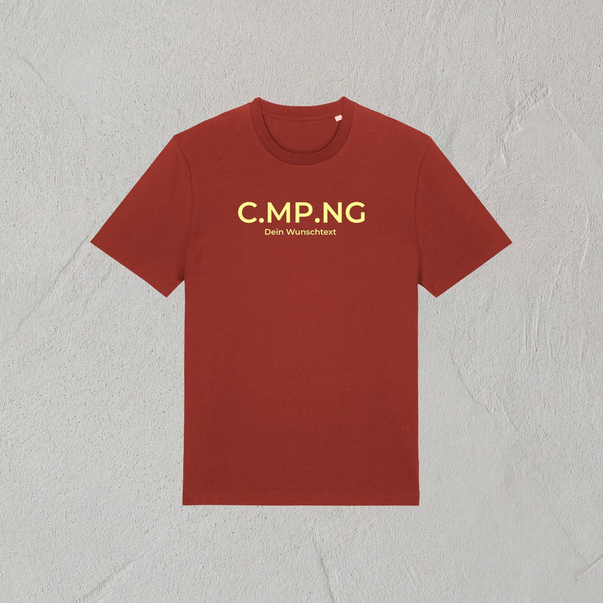 Produktfoto des personalisierbaren C.MP.NG classic Tshirt in rostrot.