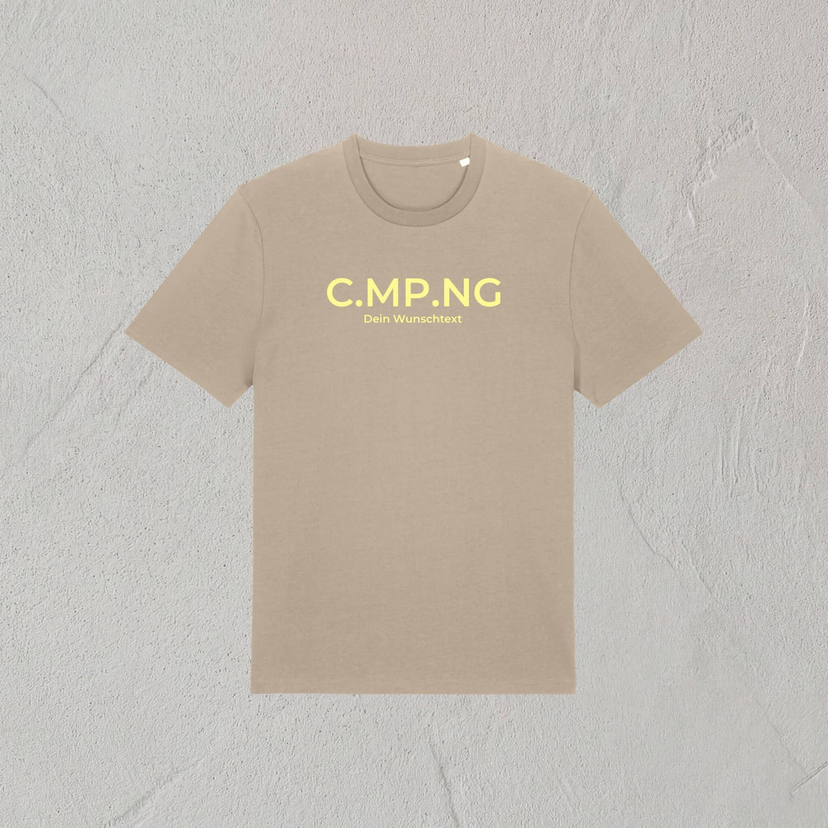 Produktfoto des personalisierbaren C.MP.NG classic Tshirt in beige.