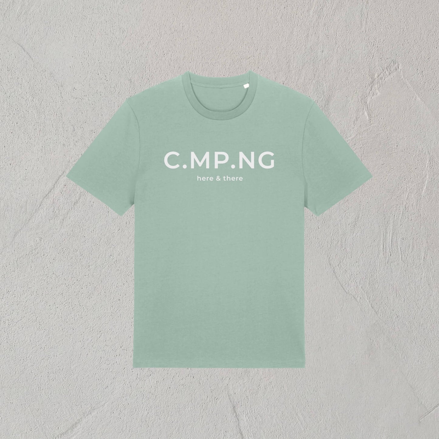 Produktfoto des C.MP.NG Camping Tshirts original in der Farbe aloe.