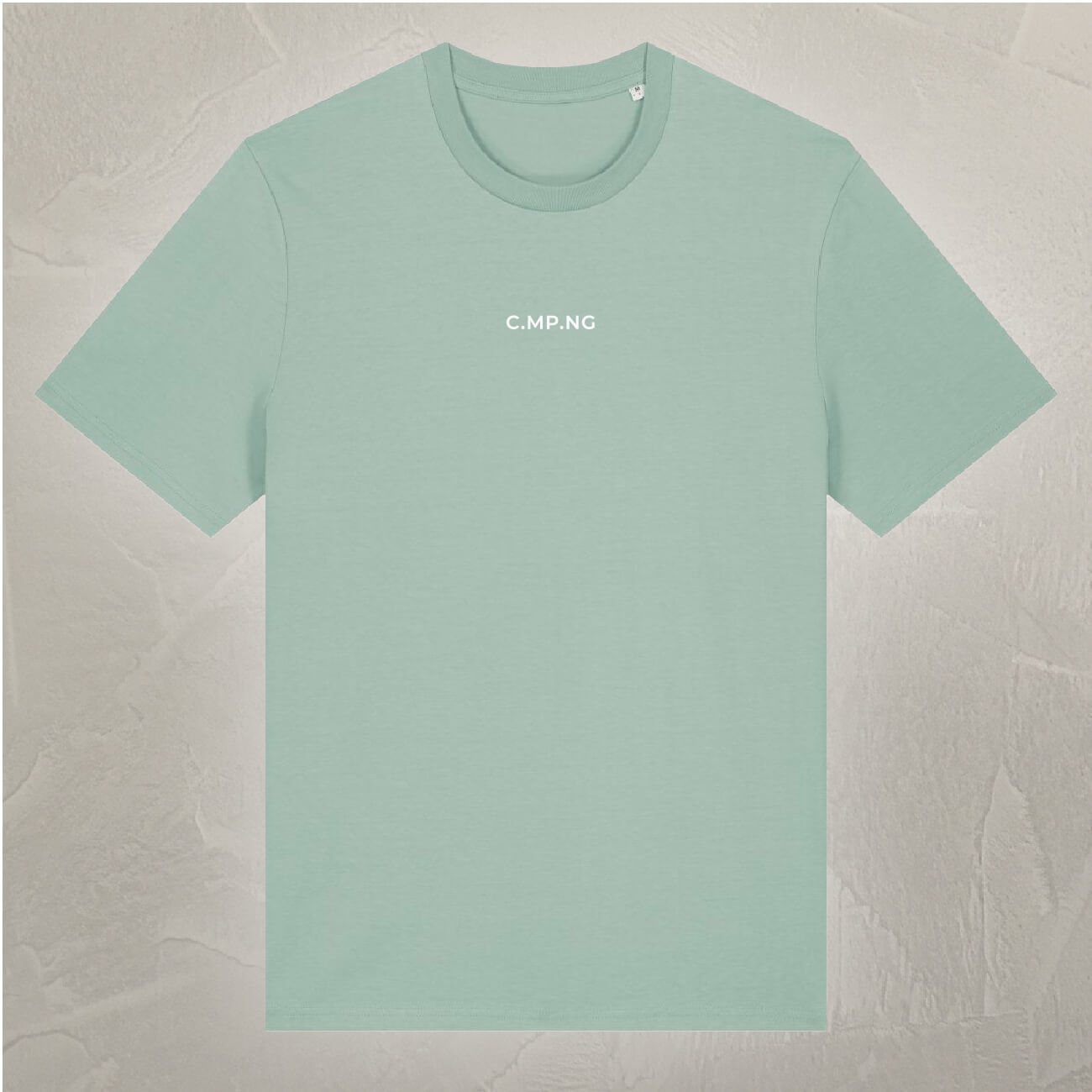 C.MP.NG Basic T-Shirt in hellgrün, atmungsaktives Outdoor Shirt aus Bio-Baumwolle für Camper