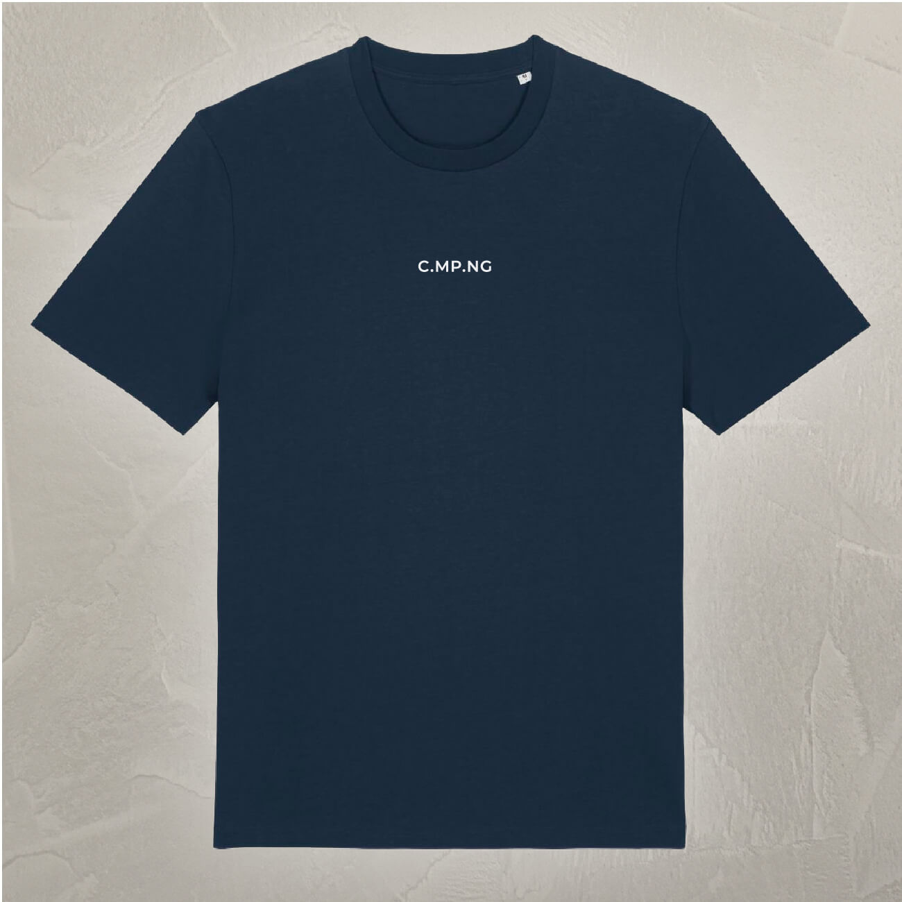 C.MP.NG Basic T-Shirt in navy, klassisches Camping T-Shirt aus Bio-Baumwolle in dunkelblau