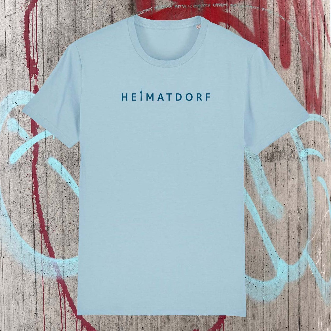 Düsseldorf T-Shirt in hellblau mit dunkelblauem Heimatdorf Schriftzug