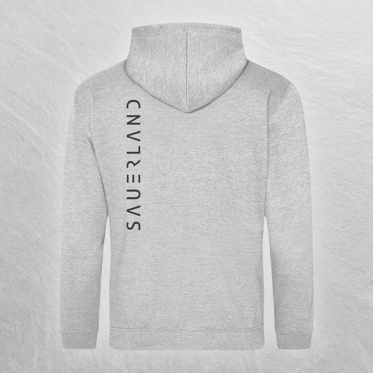 Sauerland Hoodie von hinten mit großem Backprint SAUERLAND in dunkelgrau