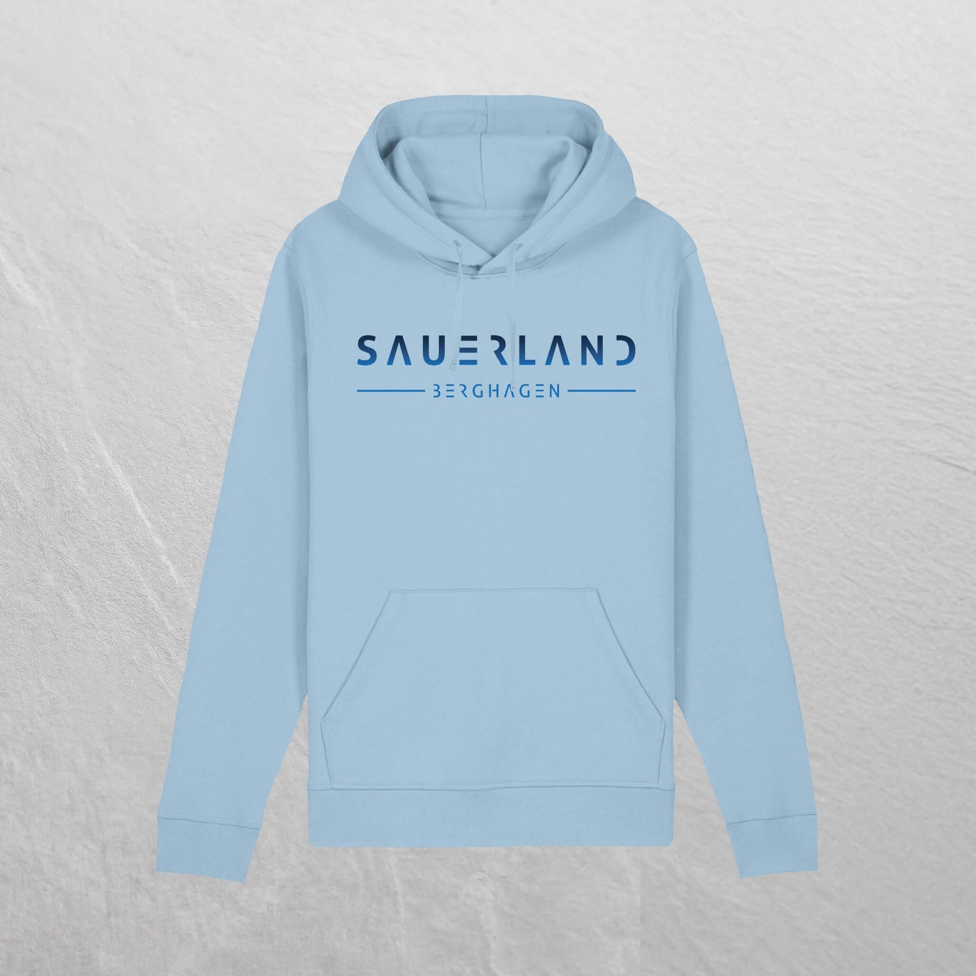 Produktfoto des newSAUERLAND Hoodie im gradient Design in der Farbe hellblau.