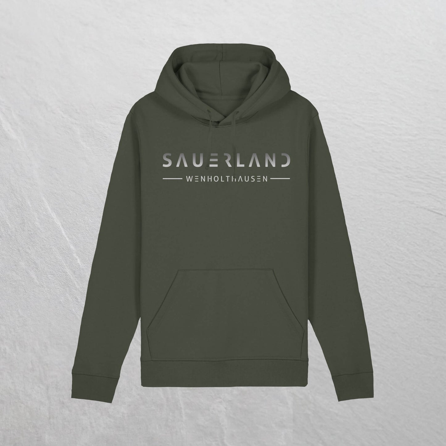 Produktfoto des newSAUERLAND Hoodie im gradient Design in der Farbe khaki.