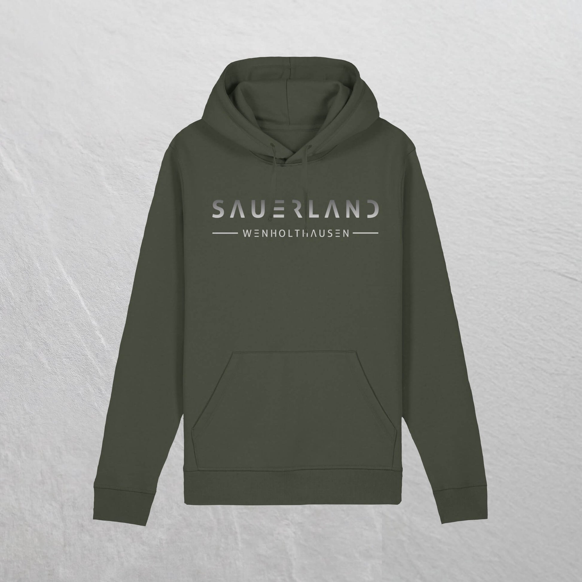 Produktfoto des newSAUERLAND Hoodie im gradient Design in der Farbe khaki.
