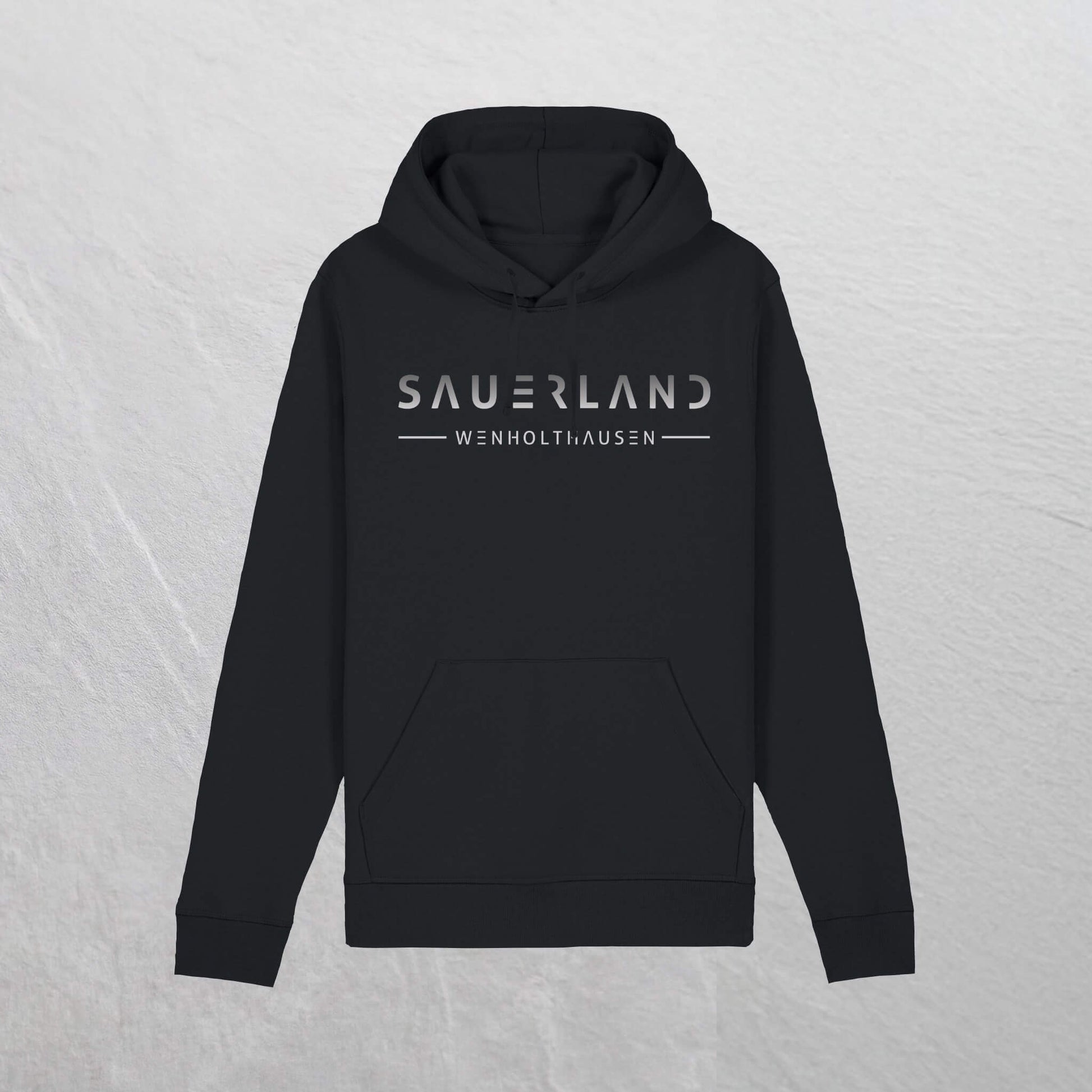 Produktfoto des newSAUERLAND Hoodie im gradient Design in der Farbe schwarz.