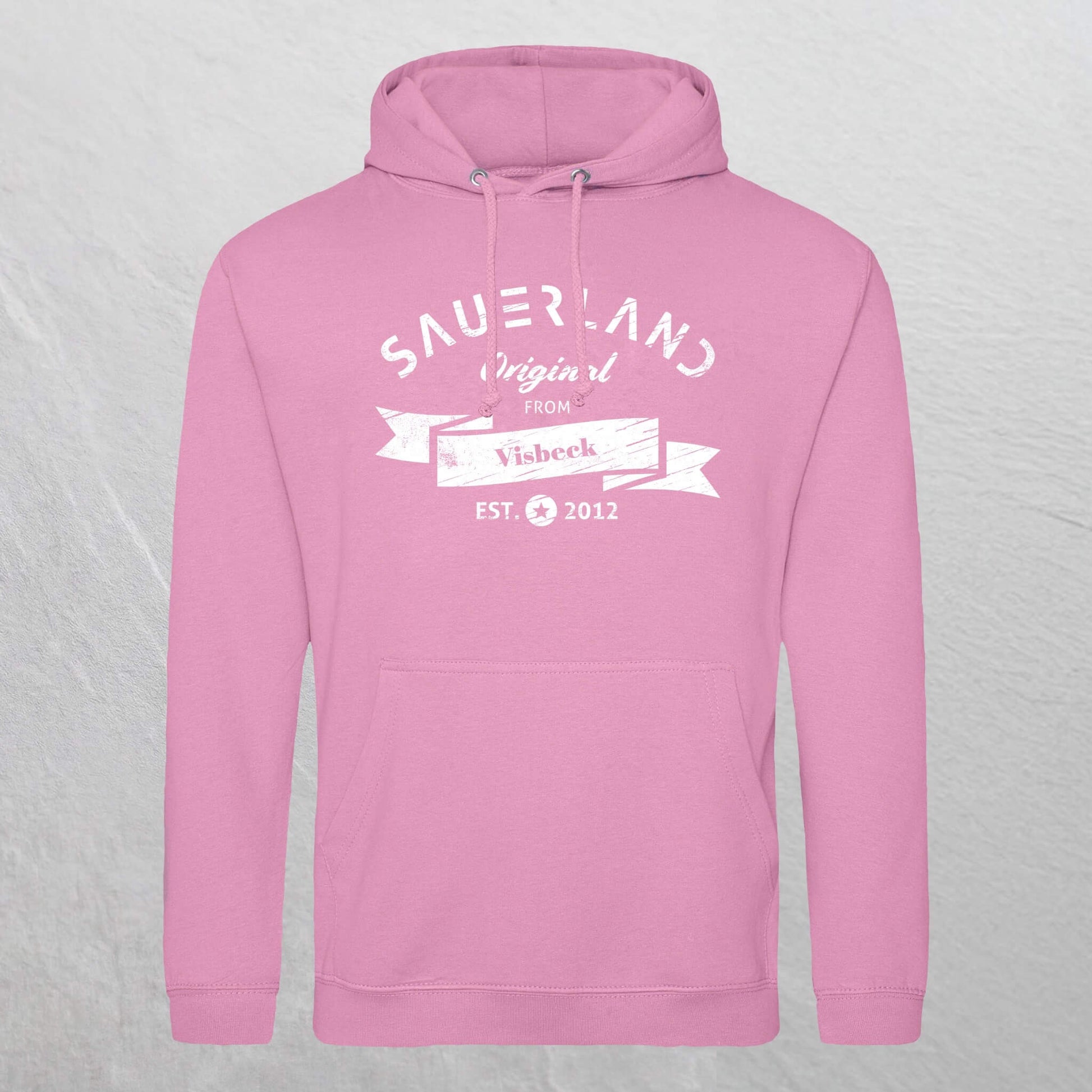 Produktfoto eines personalisierbaren bubblepink farbenden newSAUERLAND Original from  Hoodies.