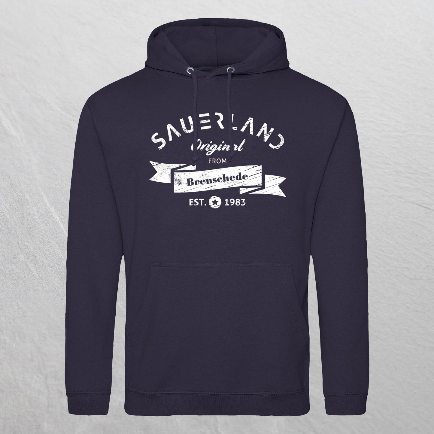 Produktfoto eines personalisierbaren  dunkelblauen newSAUERLAND Original from  Hoodies.