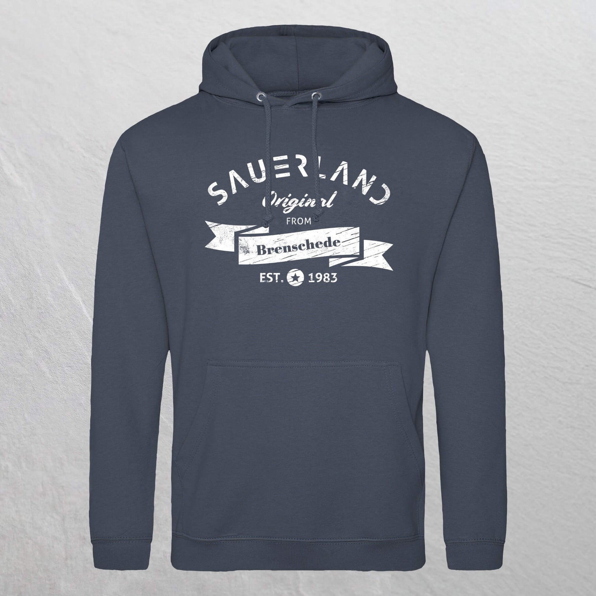 Produktfoto eines personalisierbaren dustyairforceblue farbenden newSAUERLAND Original from  Hoodies.