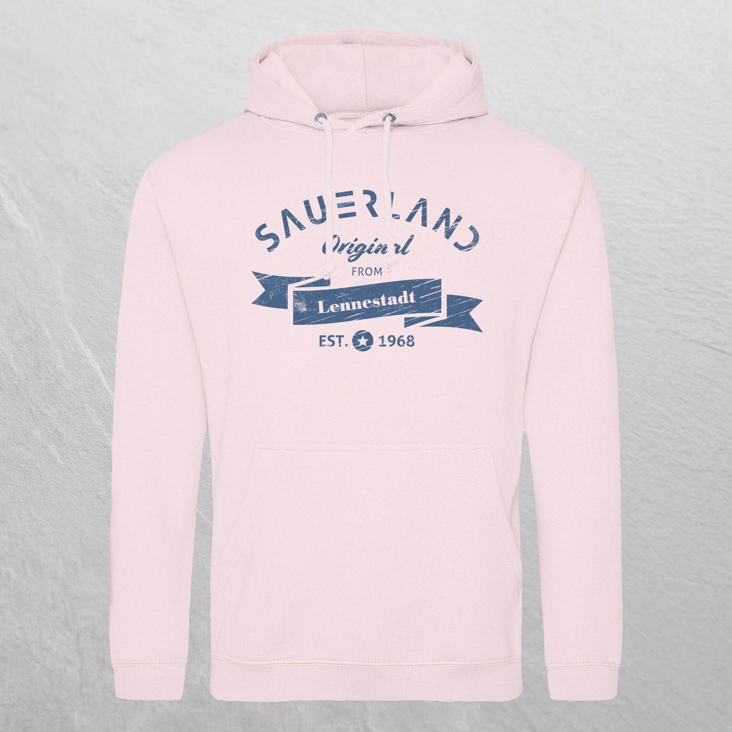 Produktfoto eines personalisierbaren rosafarbenen newSAUERLAND Original from  Hoodies.