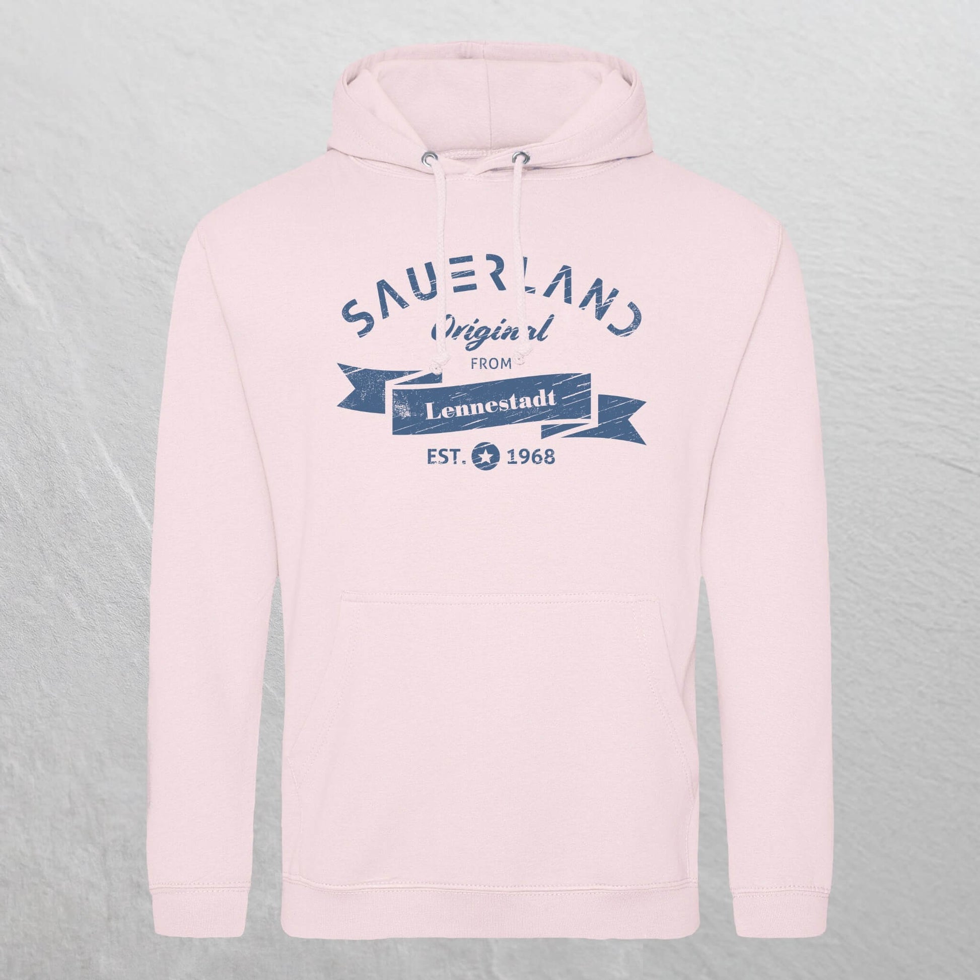 Produktfoto eines personalisierbaren rosafarbenen newSAUERLAND Original from  Hoodies.