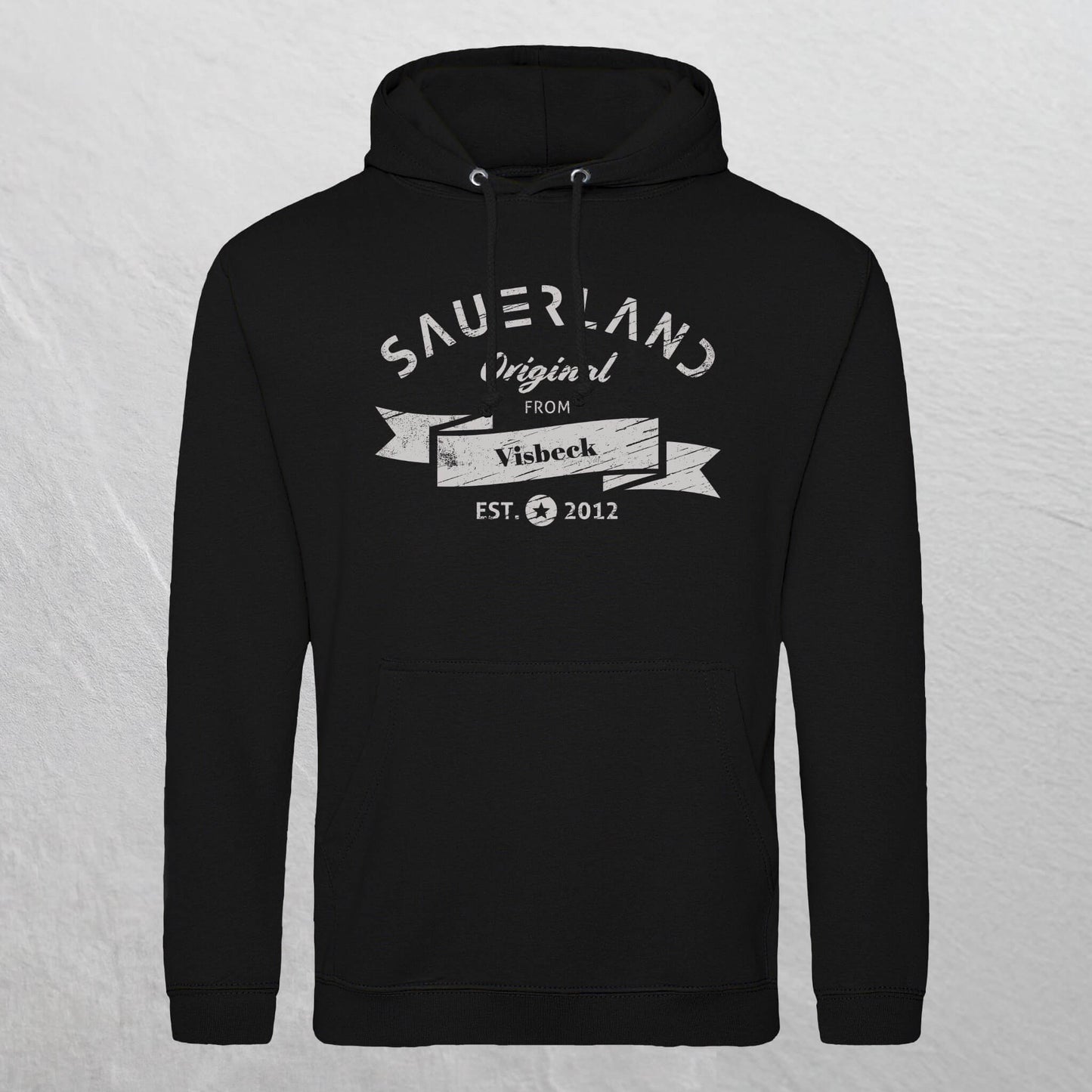 Produktfoto eines personalisierbaren  schwarzen newSAUERLAND Original from  Hoodies.