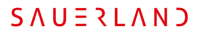 Sauerland-Aufkleber in rot - new Sauerland Schriftzug