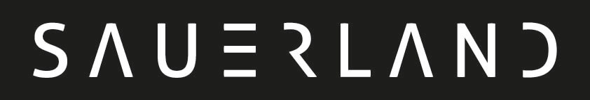 Sauerland Aufkleber in weiß - new Sauerland Schriftzug