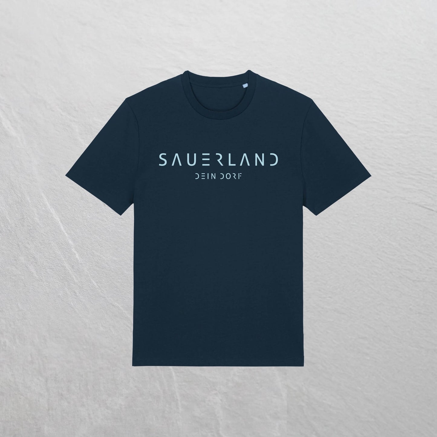 Produktfoto des personalisierbaren newSAUERLAND T-Shirt im Dorfdesign mit  Deinem Dorf in der Farbe dunkelblau