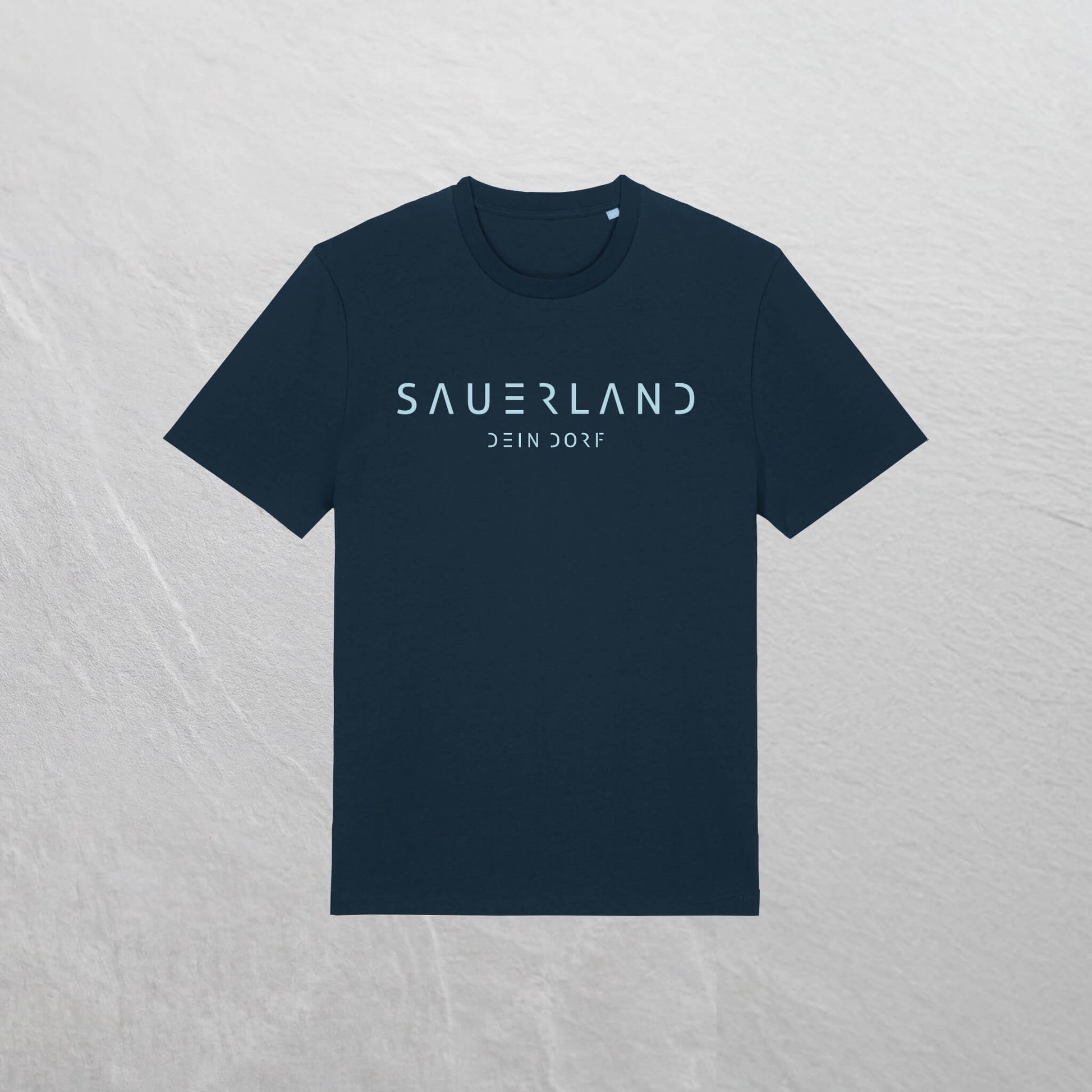 Produktfoto des personalisierbaren newSAUERLAND T-Shirt im Dorfdesign mit  Deinem Dorf in der Farbe dunkelblau
