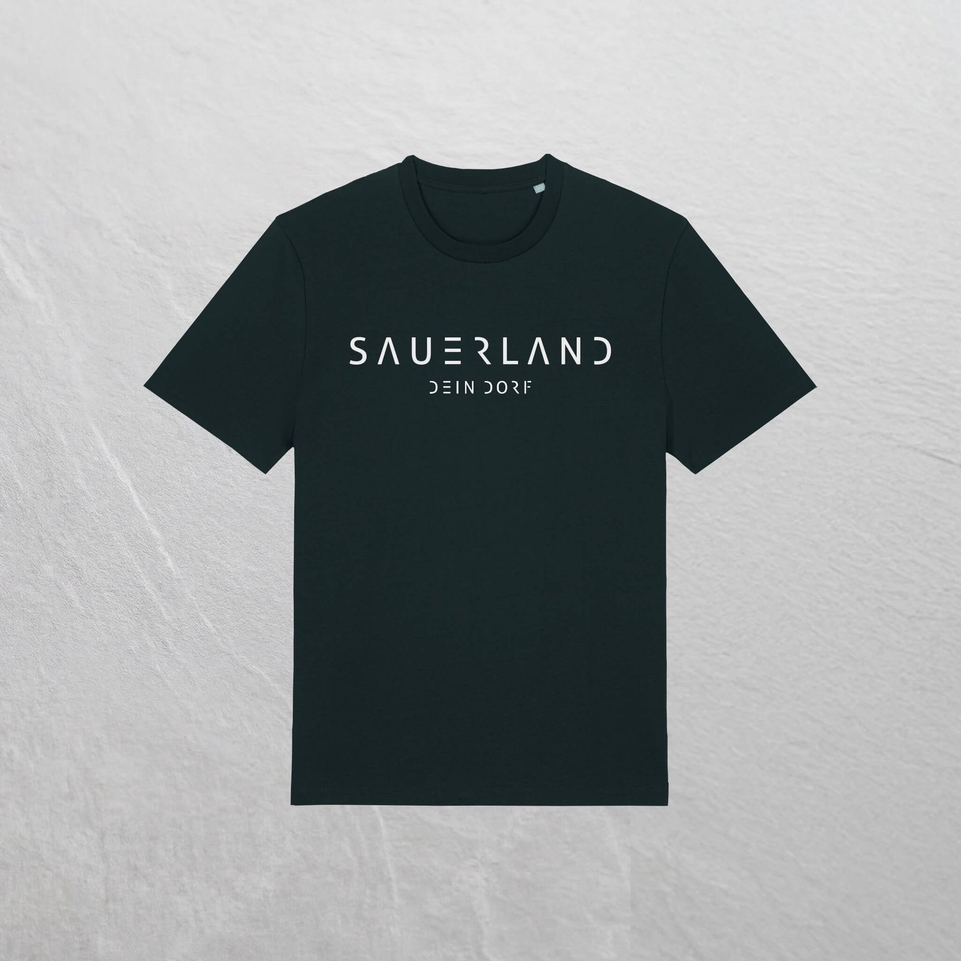Produktfoto des personalisierbaren newSAUERLAND T-Shirt im Dorfdesign mit  Deinem Dorf in der Farbe schwarz