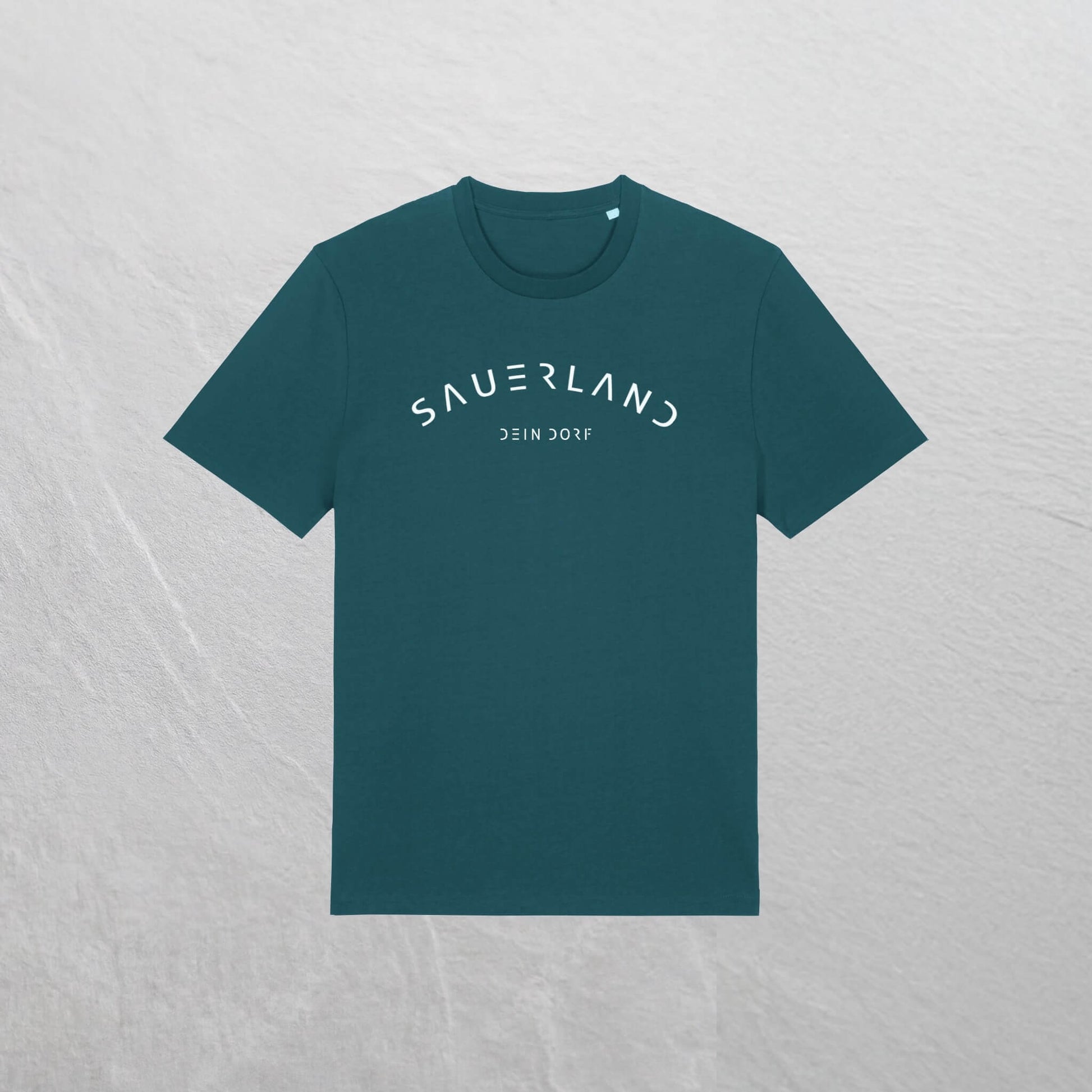 Produktfoto des neuen Sauerland T-Shirt mit Dorfnamen in der Farbe petrol